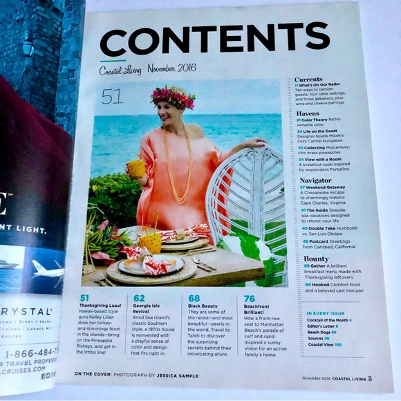 3/$15 COASTAL LIVING MAGAZINE NOVEMBER 2016 THANKSGIVING ISSUE NEW - Picture 2 of 14